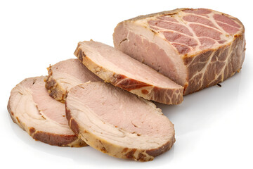 smoked meat on a white background