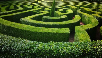 lush green maze hedge in a garden maze dense green hedge garden labyrinth foliage nature