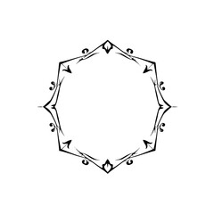 Elegant Floral Frame Design: Vintage Ornament Border, Decorative Vector Art, Template for Background, Image, and Illustration