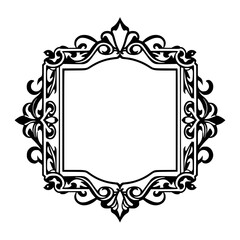 Ornate Vintage Frame: Elegant Flourish Border Design. Perfect for Classic, Decorative Projects.  High-Resolution Vector Graphic.