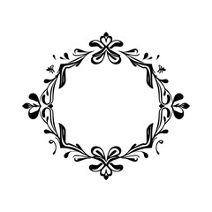 Elegant Floral Frame Design: Vintage Ornament Border,  Perfect for Wedding Invitations and Decorative Elements