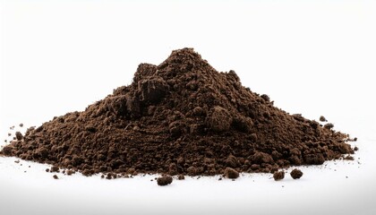 pile of soil isolated white background
