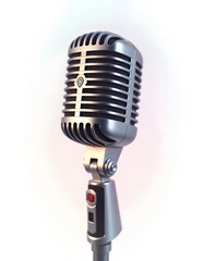 Fototapeta premium vintage microphone isolated on white