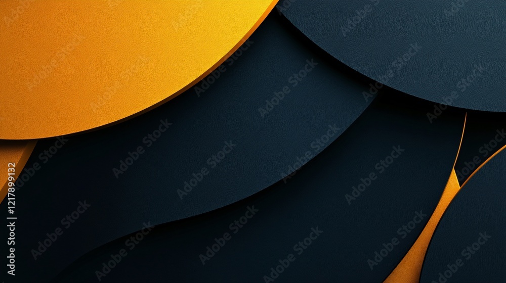 Poster Abstract background with intertwined orange and dark shapes creating a modern and stylish design