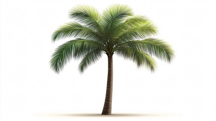 Realistic Black Silhouette of Tropical Palm Tree