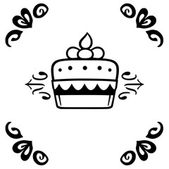 A delightful illustration of a cake, perfect for bakeries, dessert menus, or any sweet-themed project. This image is sure to add a touch of sweetness to your design.