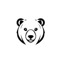 Naklejka premium Majestic Bear Face: A Stunning Vector Graphic. Perfect for logos, branding, and nature-themed designs. Captivating and symbolic, this image evokes the wild.