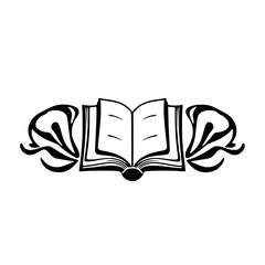 Open Book with Elegant Floral Design: A Symbol of Knowledge and Learning