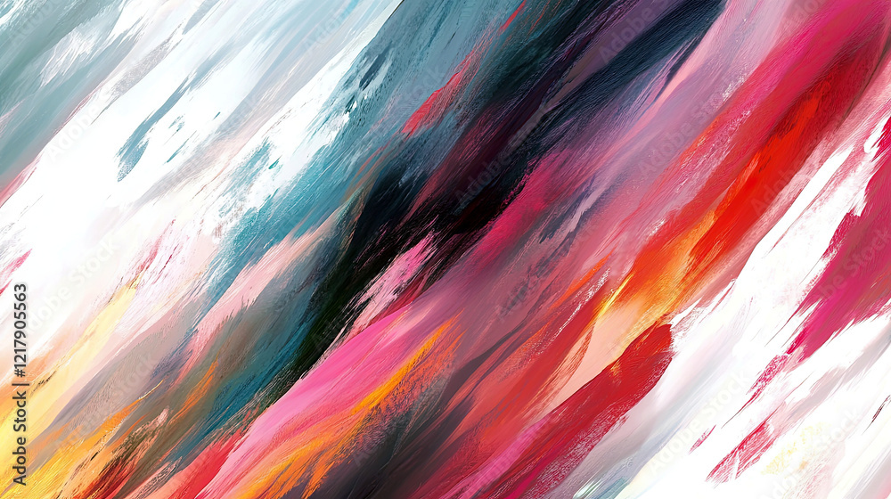 Aufkleber Vibrant Strokes Unite to Create an Abstract Masterpiece of Color and Emotion at a Local Gallery
