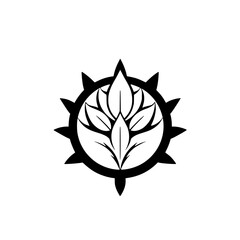 Elegant Black and White Floral Logo Design: Minimalist Botanical Symbol, Nature-Inspired Graphic