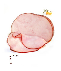 Plastry wędliny na białym tle © Jolaya