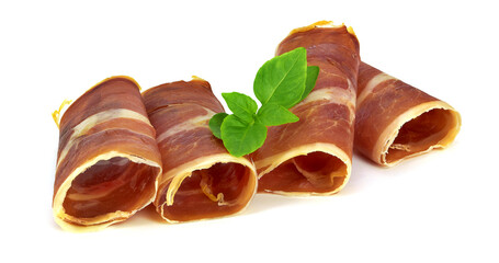 Szynka hiszpańska z dodatkiem świeżej bazylii © Jolaya