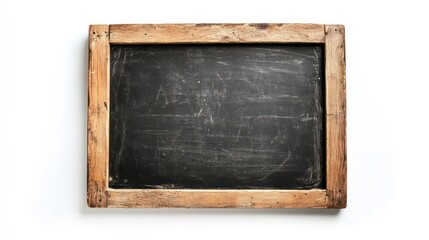 Wooden blackboard on white background