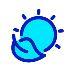 sun and leaf duo tone icon