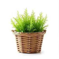 Naklejka premium green grass in a basket