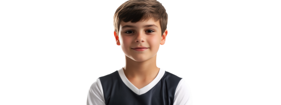Active Boy in Sports Attire, showcasing youth energy and team spirit, ideal for fitness promotions and sports marketing initiatives