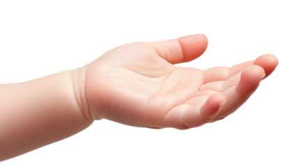 Delicate Infant Hand Reaching, Soft and tender grasp of a baby's hand, ideal for parenting content and healthcare marketing materials