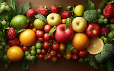 Healthy fruits and vegetables theme business background