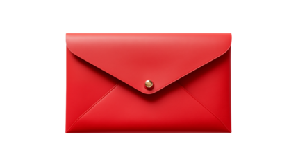 Red Leather Envelope Clutch Purse   Elegant Accessory for Women