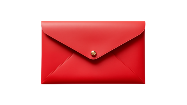 Red Leather Envelope Clutch Purse   Elegant Accessory for Women