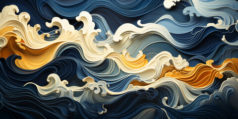 Fototapeta premium The classical traditional Chinese element wave texture art background