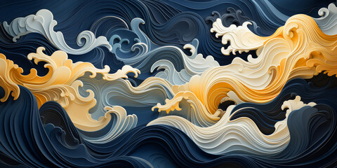 Fototapeta premium The classical traditional Chinese element wave texture art background