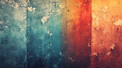 Textured Wall Vibrant Teal Orange Hues. AI Generated
