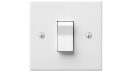 White Light Switch on a Wall Plate for Home Improvement Projects