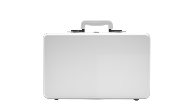 White briefcase for business professionals corporate identity and office supplies imagery