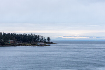 Serene Coastal Scene of Gulf Islands in British Columbia, Canada