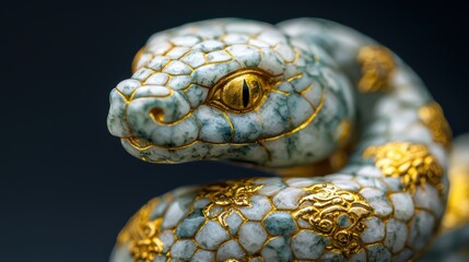 Fototapeta premium Exquisite Decorative Snake Sculpture Crafted Using Fine Materials