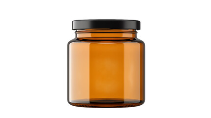 Amber Glass Jar with Black Lid Mockup for Product Presentation