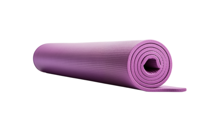 Purple Rolled Up Yoga Mat for Fitness and Exercise Perfect for Studio or Home Wellness