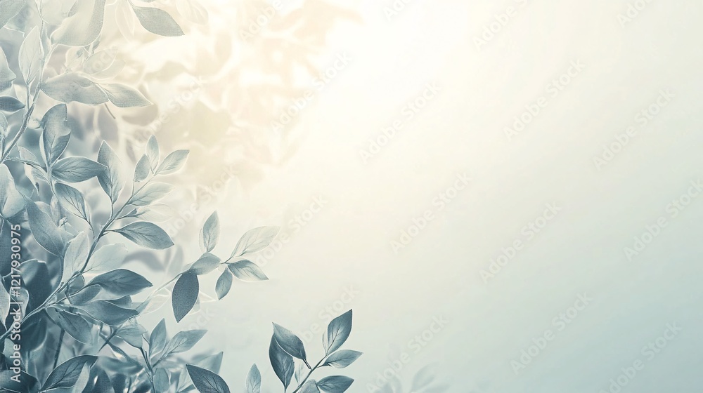 Aufkleber sunlight filtering through fresh green leaves creating a serene background