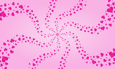 Pink happy valentines day romantic card,  hearts flying vector illustration. 3d love concept background to use for valentines day, 14 february romantic project.