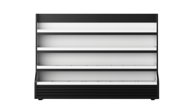 Empty Commercial Refrigerator Shelves for Retail Display Mockup