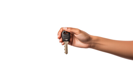 Hand Holding Car Key Closeup Black Background Transportation Ownership Driving