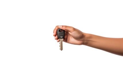 Hand Holding Car Key Closeup Black Background Transportation Ownership Driving