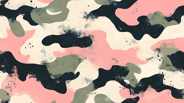 Abstract Pink Camo Pattern Soft Hues Stylish Design. AI Generated