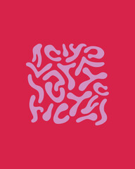 Creative red and pink poster . Modern abstract art design 