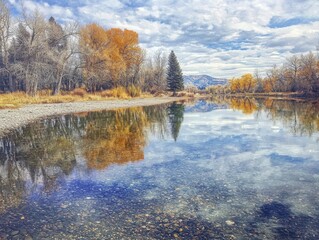 Fototapeta premium tranquil river reflection