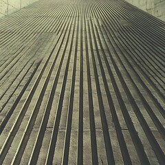 Striking Parallel Lines Subtle Light Plays on Grey Concrete Architectural Detail. AI Generated