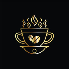 Coffee cup logo design template. Coffee shop, cafe, restaurant, bar, menu,
 coffee house, cafe, restaurant, bar. Vector illustration.
