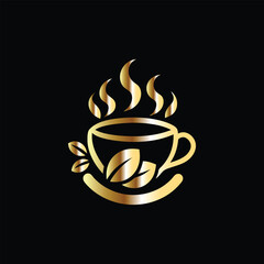 Coffee cup logo design template. Coffee shop, cafe, restaurant, bar, menu,
 coffee house, cafe, restaurant, bar. Vector illustration.