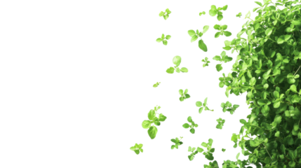 Basil leaves on transparent background