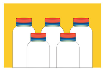 Illustration background milk bottle retro unique design