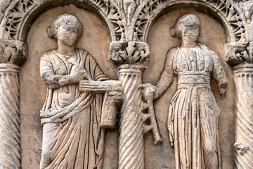 Fototapeta premium Turkey - Aphrodisias - Ancient Sarcophagus with Decorative Reliefs