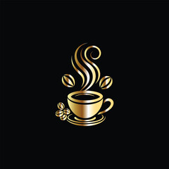 Coffee cup logo design template. Coffee shop, cafe, restaurant, bar, menu,
 coffee house, cafe, restaurant, bar. Vector illustration.