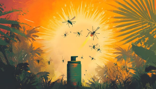 Tropical Sunset Mosquito Repellent Spray Bottle