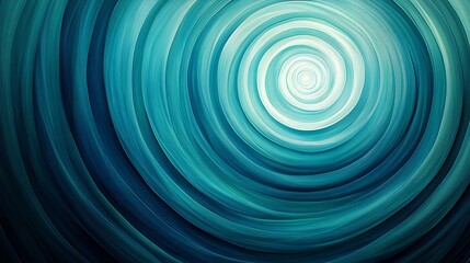 Abstract Teal Spiral Vortex Brightly Radiates Light. AI Generated